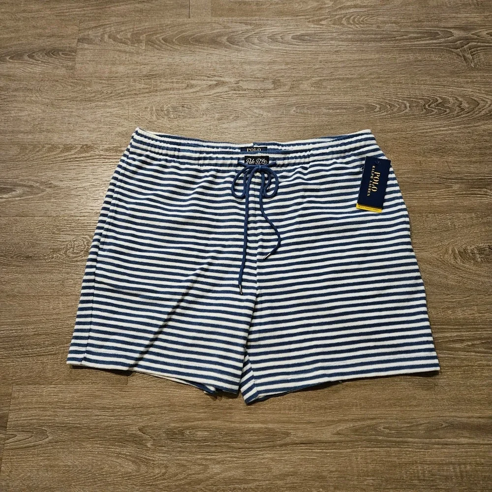 Polo Ralph Lauren Terry Cabana Sleep Shorts Mens XL Blue Stripe 6
